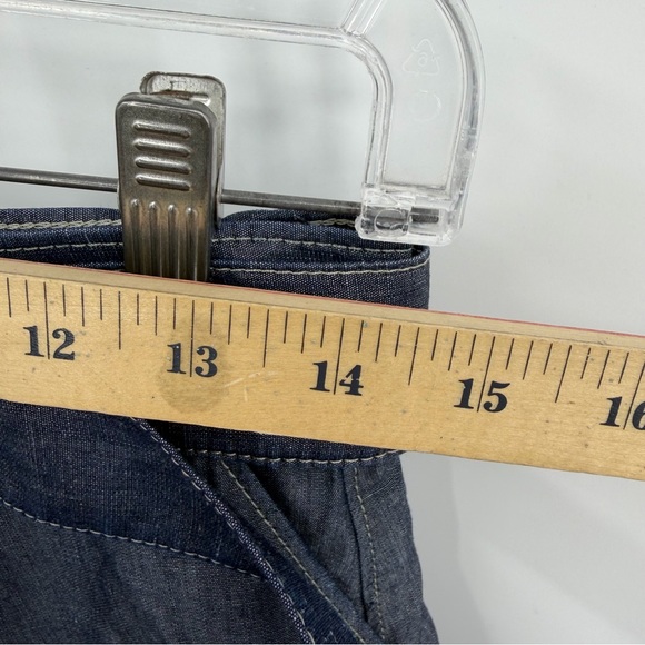 Banana Republic tencel Linen Chambray Maxi Skirt indigo blue belted a-line sz 4 - Picture 5 of 10